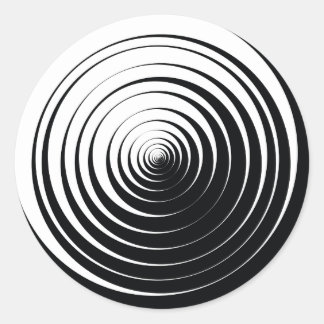 Zwart-wit optische cirkels ronde sticker