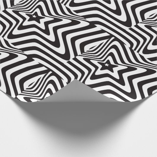 Zwart-wit optische illusie inpakpapier (Hoek)