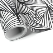 Zwart-wit optische illusie inpakpapier (Rol Hoek)