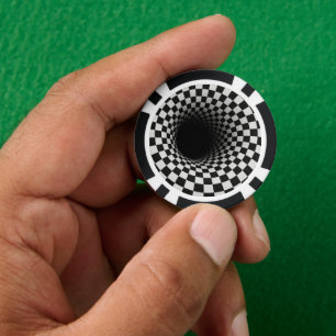 Zwart-wit optische illusie tunnel poker chips