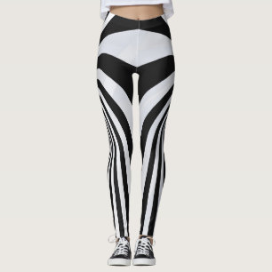 Zwart-wit optische illusie wervelende leggings