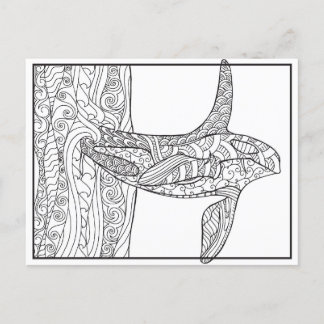 Zwart-wit - Orca-kleurend Briefkaart