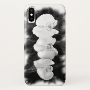 Zwart wit orchidee schilderij tropische bloemen iPhone x hoesje