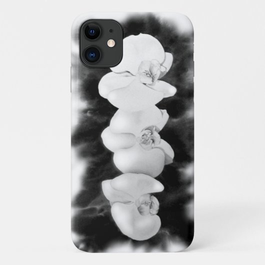 Zwart wit orchidee schilderij tropische bloemen Case-Mate iPhone case (Achterkant)
