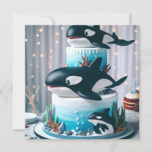 ZWART & WIT ORKA WALVISCAKE SCHATTIGE KIND KAART