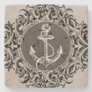 Zwart-wit Ornament en zwart-witboog Stenen Onderzetter