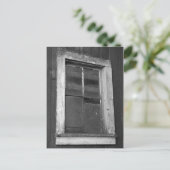 Zwart-wit oud Barn-venster Briefkaart (Staand voorkant)