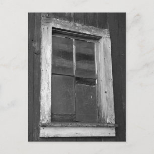 Zwart-wit oud Barn-venster Briefkaart