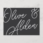 Zwart-wit overmaats script RSVP Briefkaart (Voorkant)