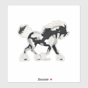 Zwart & Wit Overo Gypsy Vanner Horse Pony Sticker