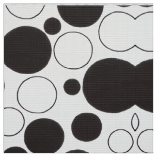 zwart-wit oversized polka dots design stof