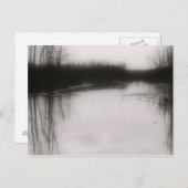 Zwart-wit Overstroomd Veld Briefkaart (Voorkant / Achterkant)