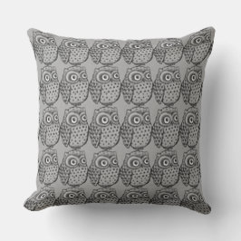 Zwart-wit - Owls Square of Lumbar Kussen
