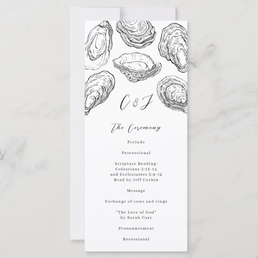 Zwart-wit Oyster Trouwprogramma (Voorkant)