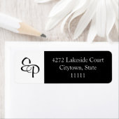 Zwart-wit Paar Monogram Label (Insitu)