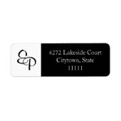 Zwart-wit Paar Monogram Label (Voorkant)