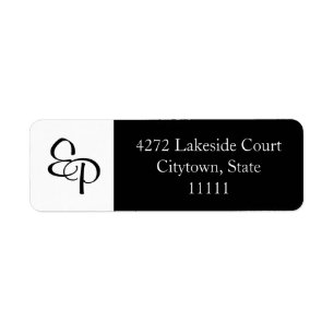 Zwart-wit Paar Monogram Label
