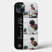 Zwart wit paar namen 3 foto's collage raster Case-Mate iPhone case (Achterkant)