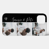 Zwart wit paar namen 3 foto's collage raster Case-Mate iPhone case (Achterkant (horizontaal))