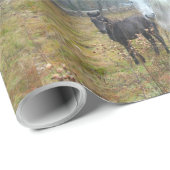 Zwart wit paard cadeaupapier (Rol Hoek)