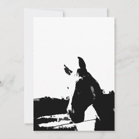 Zwart & Wit Paard Uitnodiging (Voorkant)