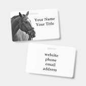 Zwart-wit Paarden ID Badge (Voor- en achterkant)