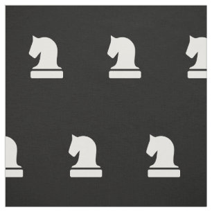 Zwart-wit paardenschaakpatroon stof