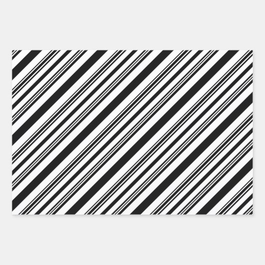 Zwart-wit, paars en wit, blauw en wit inpakpapier vel (Voorkant)