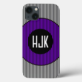 ZWART & WIT PAARSE STREEP & monogram telefoonhoesj iPhone 13 Hoesje