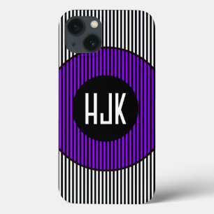 ZWART & WIT PAARSE STREEP & monogram telefoonhoesj iPhone 13 Hoesje