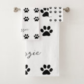 Zwart wit pagina Afdrukpatroon monogram Aangepaste Bad Handdoek (Insitu)