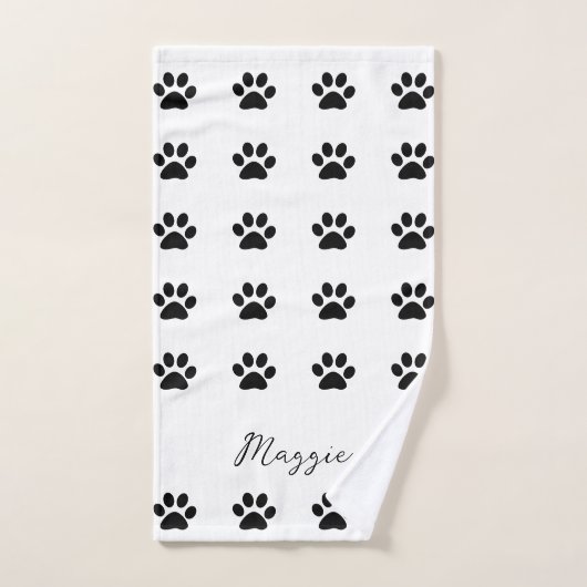 Zwart wit pagina Afdrukpatroon monogram Aangepaste Bad Handdoek (Handdoek)