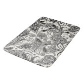 Zwart-wit paisley badmat (Gekanteld)
