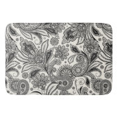 Zwart-wit paisley badmat (Voorkant)
