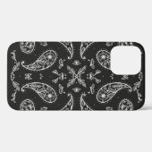 Zwart-wit Paisley Bandana Ornament Print. Vi Case-Mate iPhone Case (Achterkant (horizontaal))