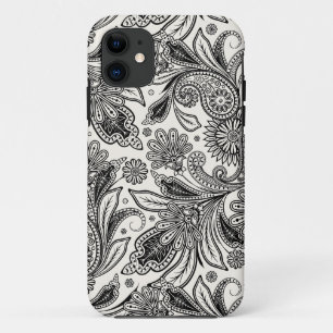 Zwart-wit paisley iPhone 11 hoesje