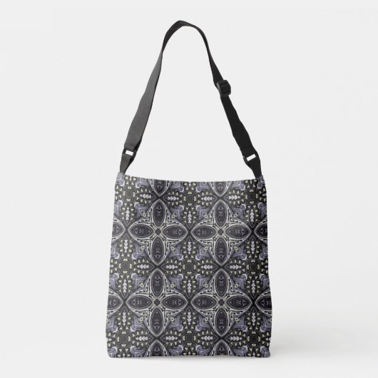 Zwart & Wit Paisley Crossbody Tas (Achterkant)