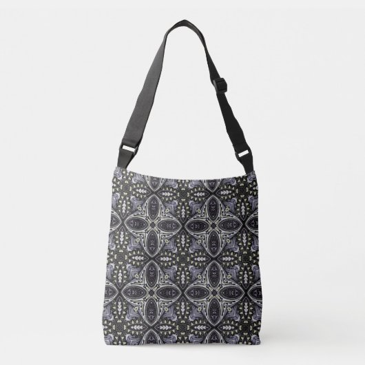 Zwart & Wit Paisley Crossbody Tas (Voorkant)