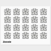 Zwart Wit Paisley Look Star Design Vierkante Sticker (Vel)