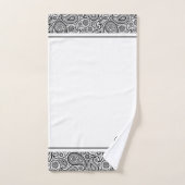 Zwart-wit  paisley monogram bad handdoek (Handdoek)