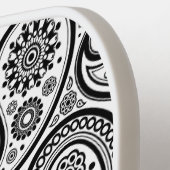 Zwart-wit  Paisley Monogram Pickleball Paddle (Links Detail)