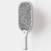 Zwart-wit  Paisley Monogram Pickleball Paddle (Links)