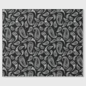 Zwart wit Paisley-patroon Cadeaupapier (Vlak)
