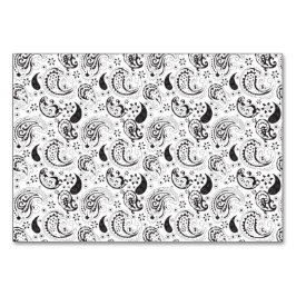 Zwart-wit Paisley Patroon – Elegante Textielkunst Kaart