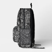 Zwart-wit paisley patroonmonogram bedrukte rugzak (Rechts)