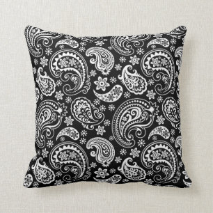 Zwart & Wit  Paisley Pattern Kussen