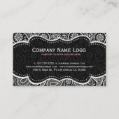 Zwart-wit Paisley Pattern Visitekaartje (Achterkant)