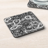 Zwart-wit Paisley Print Onderzetters (Linkerzijde)