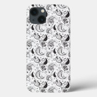 Zwart-wit paisleypatroon – Elegante textielkunst