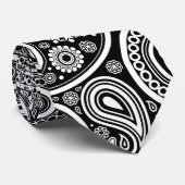 Zwart-wit paisleypatroon stropdas (Opgerold)